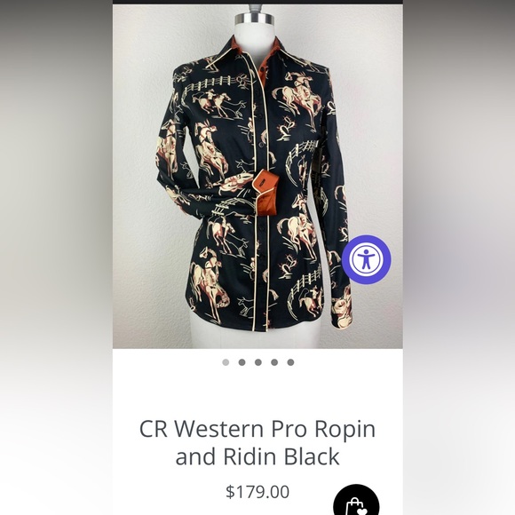 CR Ranchwear XL Black Multi Pro Western Show NFR - Picture 1 of 5